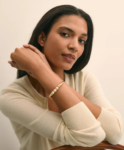Stretch Faux-Pearl Bracelet with Gold-Plated Rope Detail | Brooks Brothers online