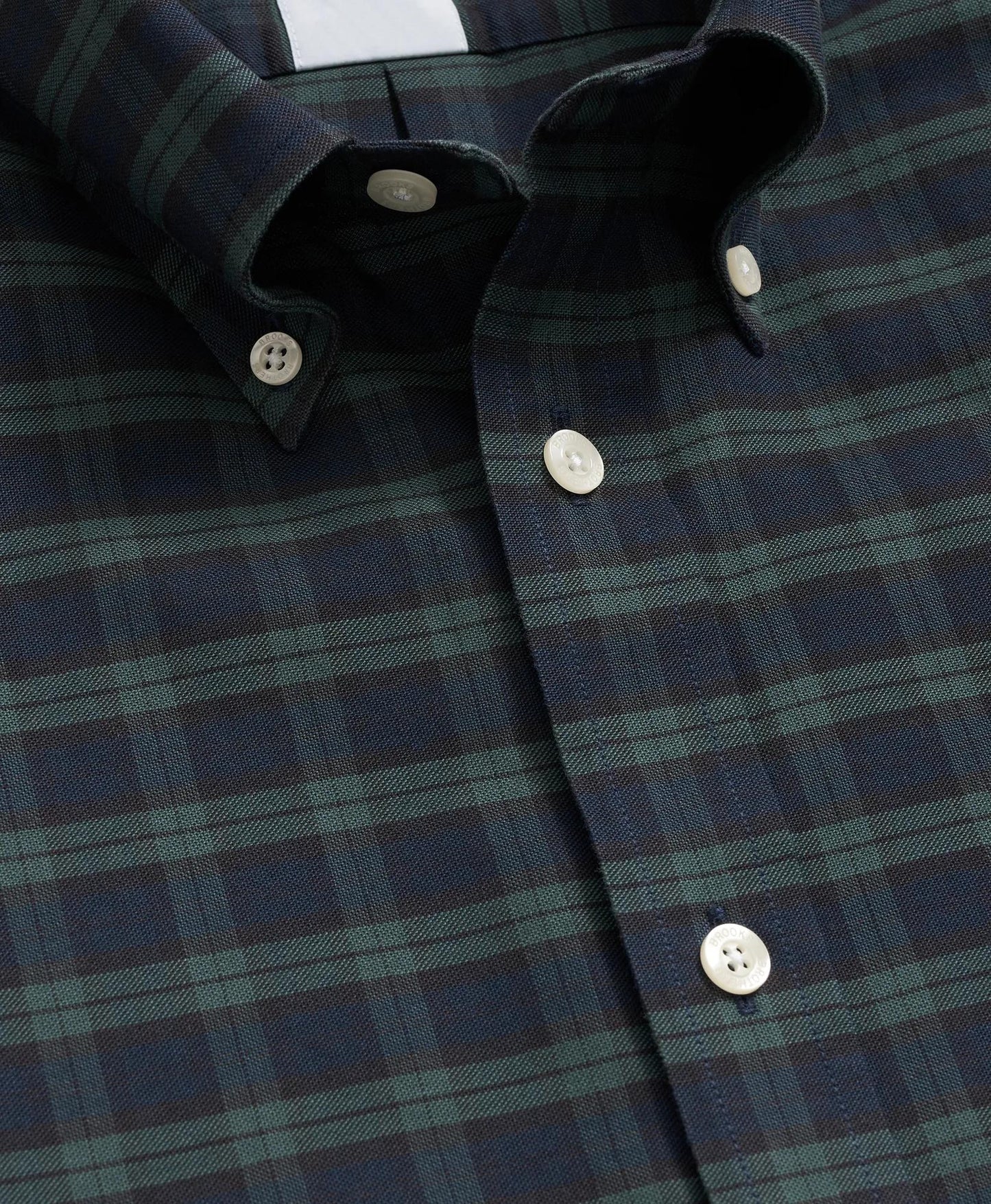 Stretch Non-Iron Oxford Button-Down Collar, Black Watch Shirt | Brooks Brothers online shop