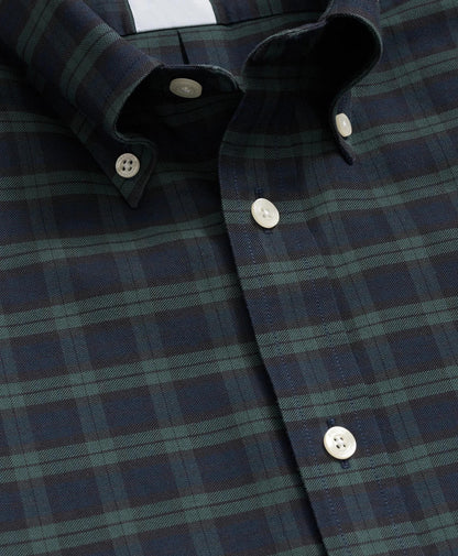 Stretch Non-Iron Oxford Button-Down Collar, Black Watch Shirt | Brooks Brothers online shop
