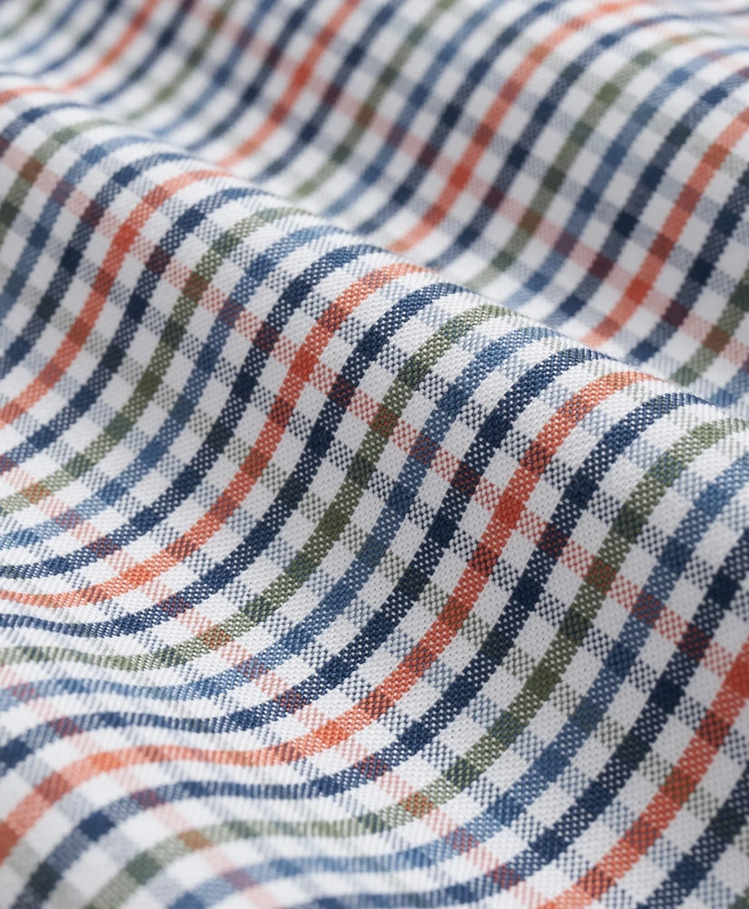 Stretch Non-Iron Oxford Button-Down Collar, Multi-Check Shirt | Brooks Brothers sale