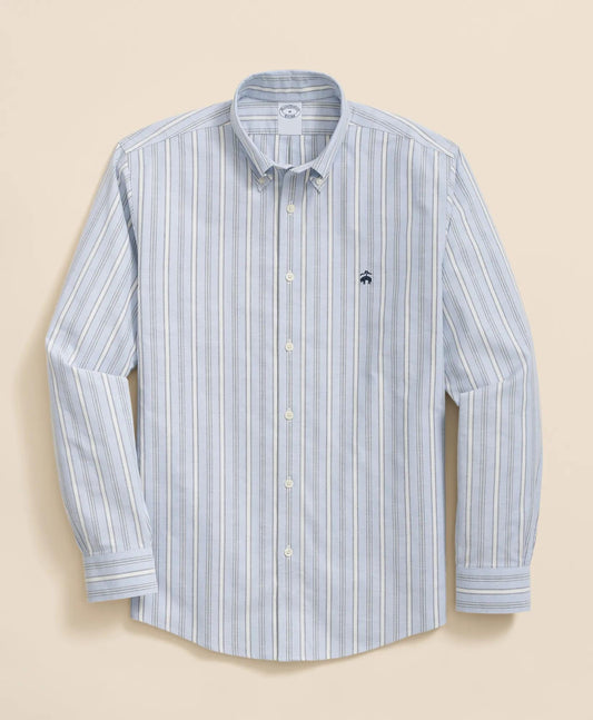 Stretch Non-Iron Oxford Button-Down Collar, Outline Stripe Sport Shirt | Brooks Brothers sale