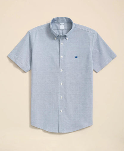 Stretch Non-Iron Oxford Button-Down Collar, Short Sleeve Shirt | Brooks Brothers online