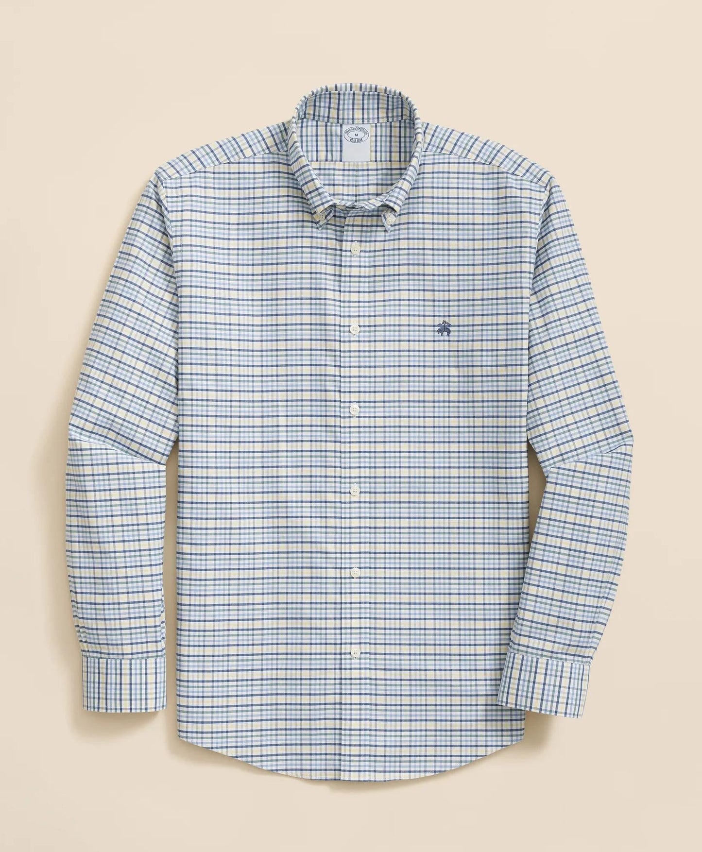 Stretch Non-Iron Oxford Button-Down Collar, Tattersall Sport Shirt | Brooks Brothers for sale