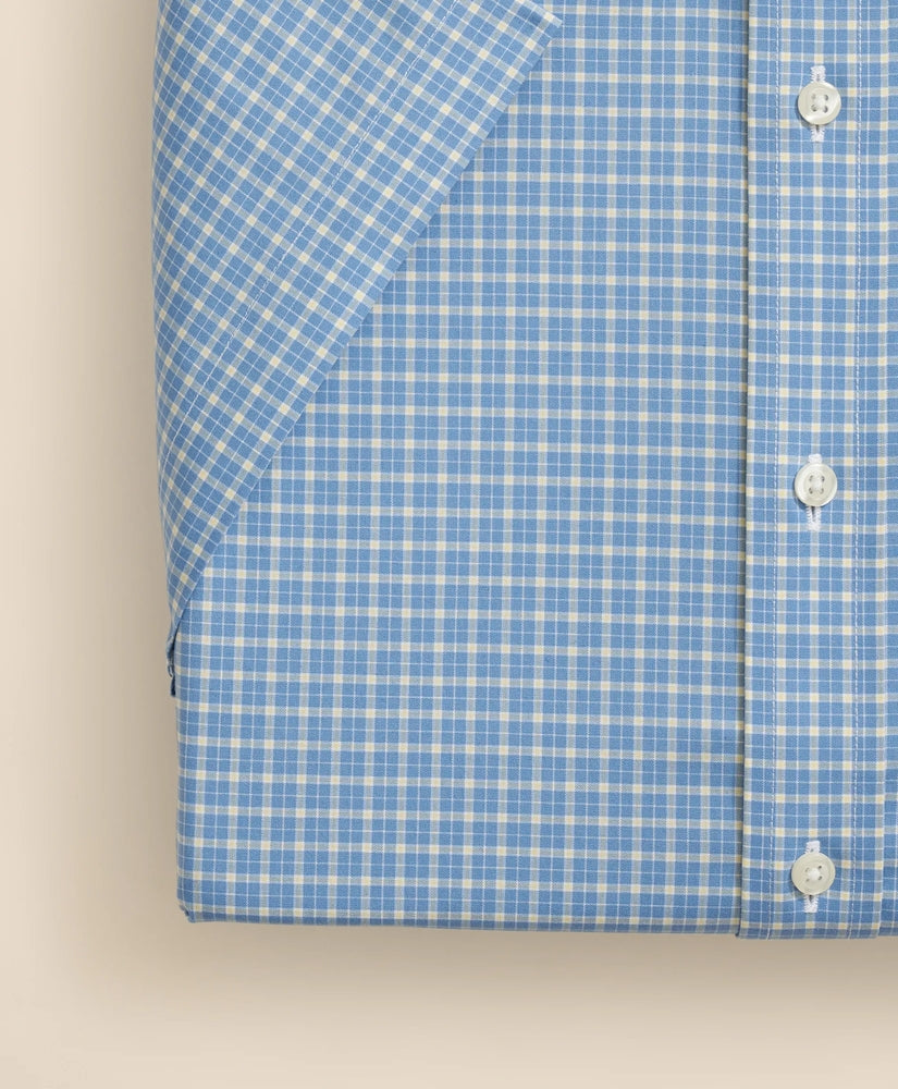 Stretch Supima® Cotton Non-Iron Broadcloth Polo Button-Down Collar, Checked Short-Sleeve Dress Shirt | Brooks Brothers sale