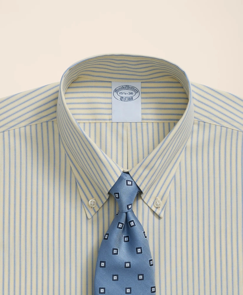Stretch Supima® Cotton Non-Iron Broadcloth Polo Button-Down Collar, Striped Dress Shirt | Brooks Brothers online