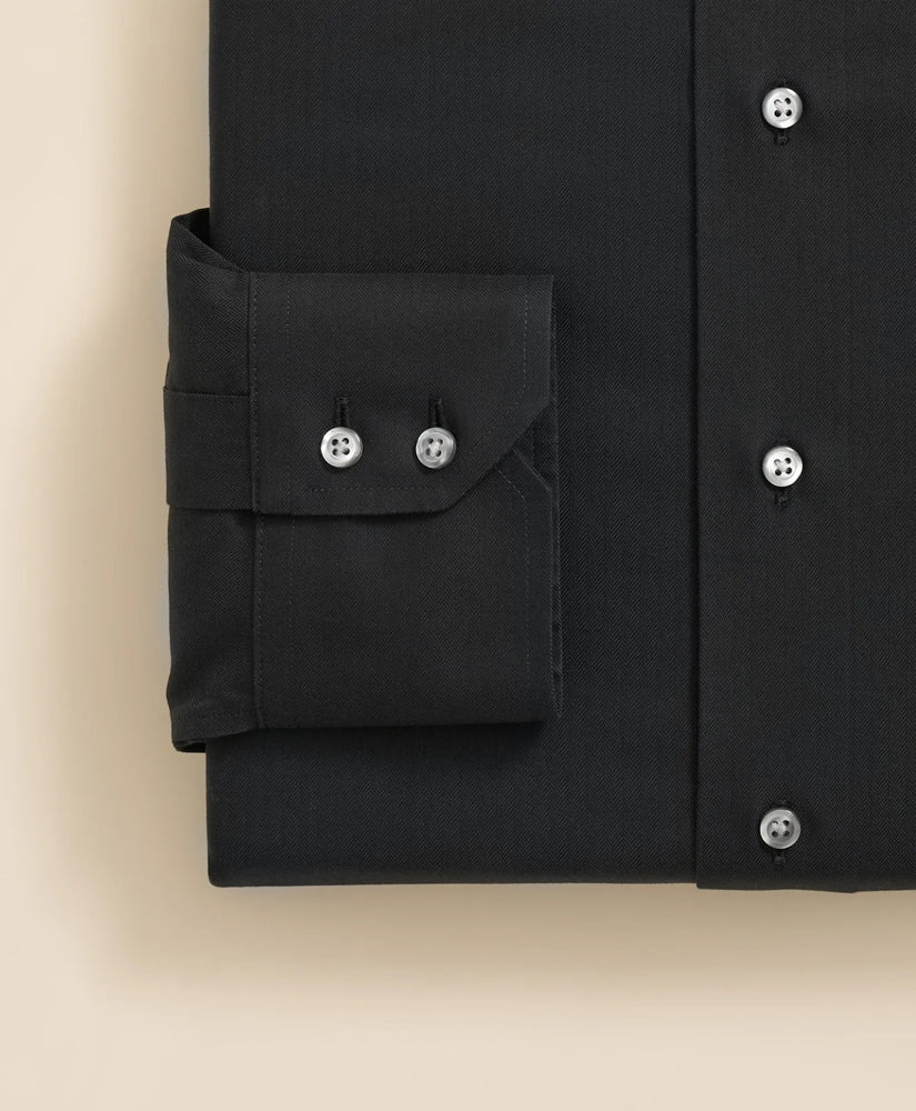 Stretch Supima® Cotton Non-Iron English Spread Collar, Herringbone Dress Shirt | Brooks Brothers cheap