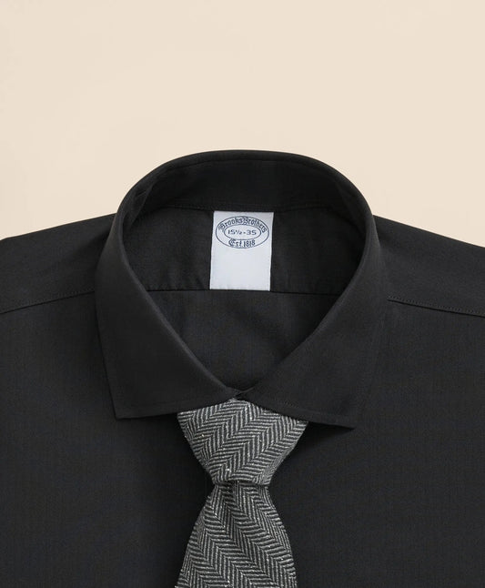 Stretch Supima® Cotton Non-Iron English Spread Collar, Herringbone Dress Shirt | Brooks Brothers cheap