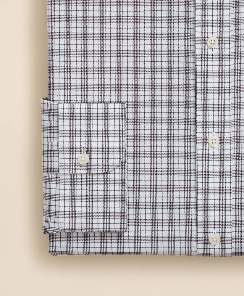 Stretch Supima® Cotton Non-Iron Pinpoint Oxford Ainsley Collar, Check Dress Shirt | Brooks Brothers online
