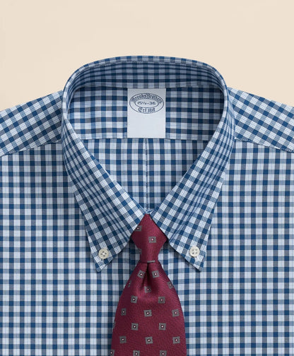 Stretch Supima® Cotton Non-Iron Pinpoint Oxford Polo Button Down Collar, Check Dress Shirt | Brooks Brothers on sale