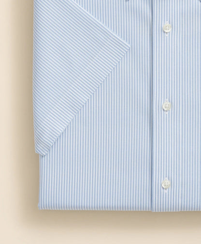 Stretch Supima® Cotton Non-Iron Polo Button Down Collar, Mini Stripe Short-Sleeve Dress Shirt | Brooks Brothers sale