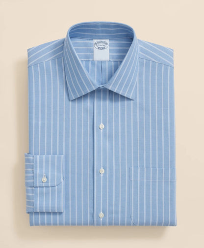 Stretch Supima® Cotton Non-Iron Royal Oxford Ainsley Collar, Striped Dress Shirt | Brooks Brothers on sale