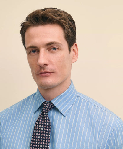 Stretch Supima® Cotton Non-Iron Royal Oxford Ainsley Collar, Striped Dress Shirt | Brooks Brothers on sale