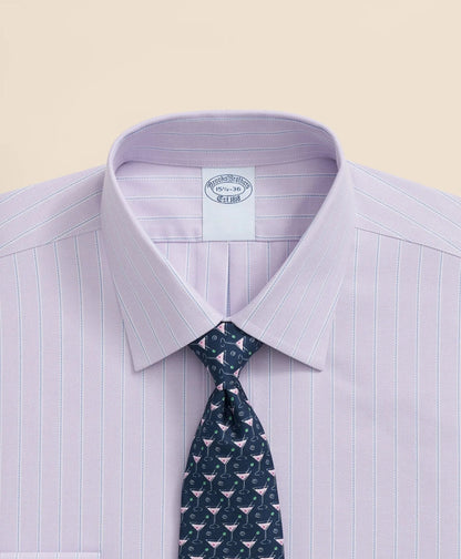 Stretch Supima® Cotton Non-Iron Royal Oxford Ainsley Collar, Striped Dress Shirt | Brooks Brothers cheap