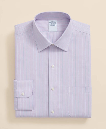 Stretch Supima® Cotton Non-Iron Royal Oxford Ainsley Collar, Striped Dress Shirt | Brooks Brothers cheap