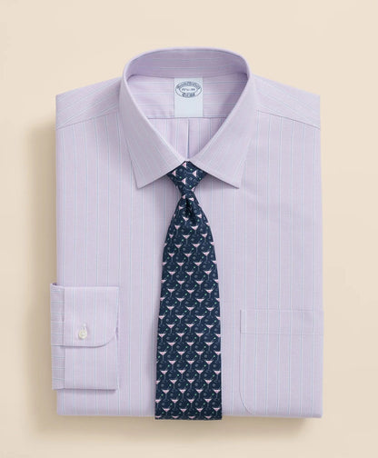 Stretch Supima® Cotton Non-Iron Royal Oxford Ainsley Collar, Striped Dress Shirt | Brooks Brothers cheap