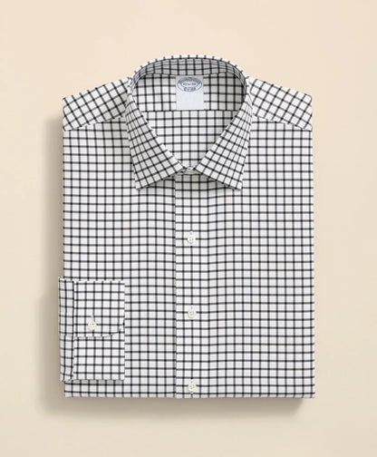 Stretch Supima® Cotton Non-Iron Twill Ainsley Collar, Windowpane Dress Shirt | Brooks Brothers sale