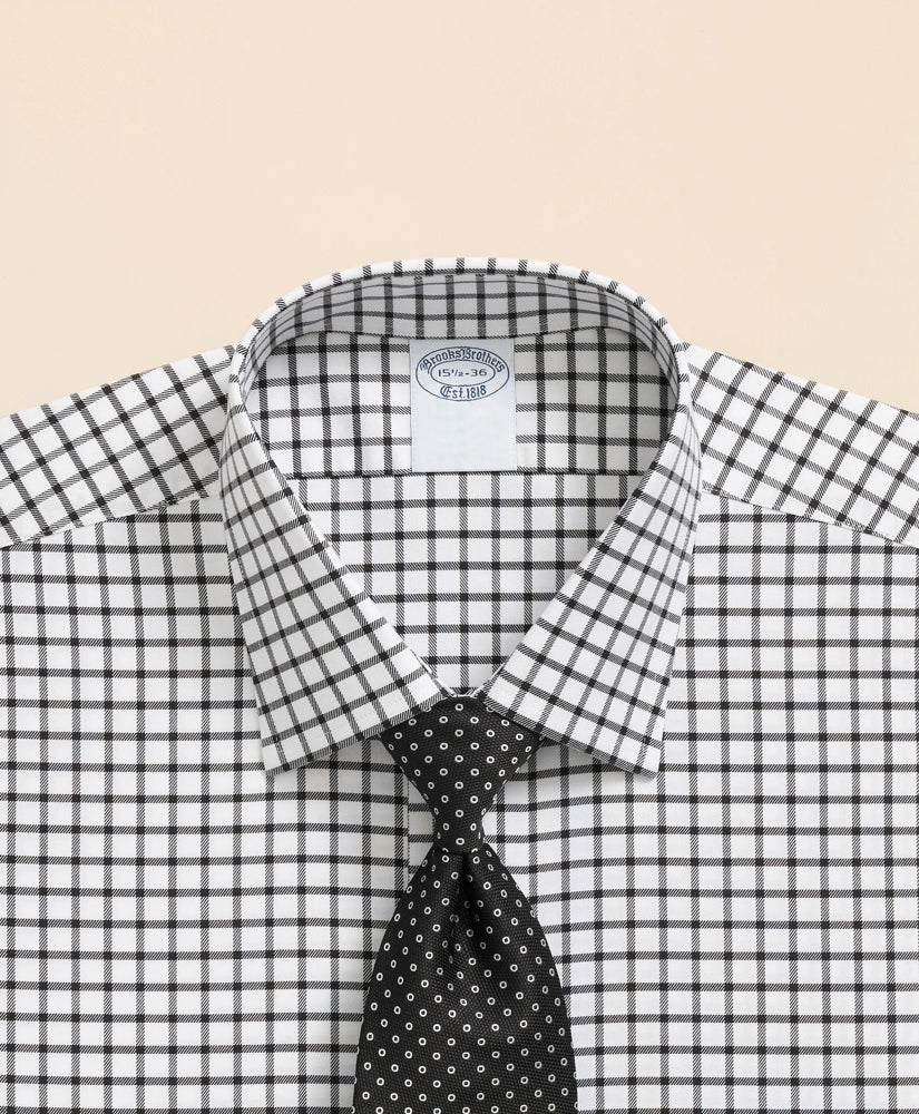 Stretch Supima® Cotton Non-Iron Twill Ainsley Collar, Windowpane Dress Shirt | Brooks Brothers sale