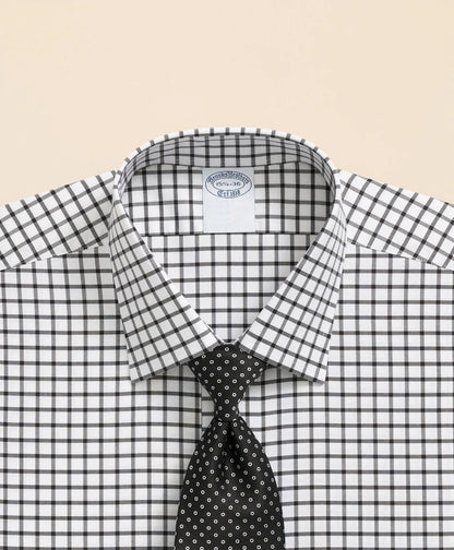 Stretch Supima® Cotton Non-Iron Twill Ainsley Collar, Windowpane Dress Shirt | Brooks Brothers sale
