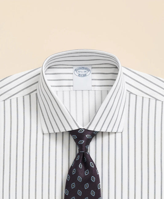 Stretch Supima® Cotton Non-Iron Twill English Spread Collar, Bold Stripe Dress Shirt | Brooks Brothers discount