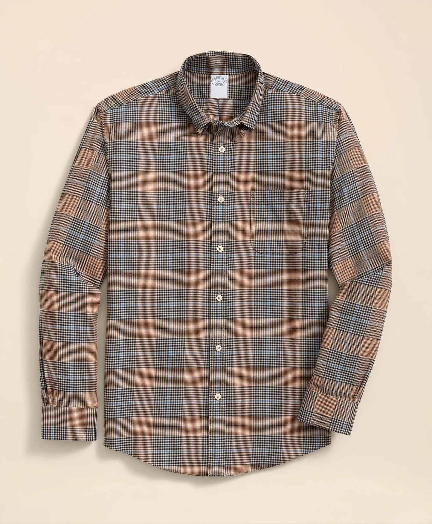 Stretch Supima® Cotton Non-Iron Twill Polo Button Down, Glen Plaid Sport Shirt | Brooks Brothers discount