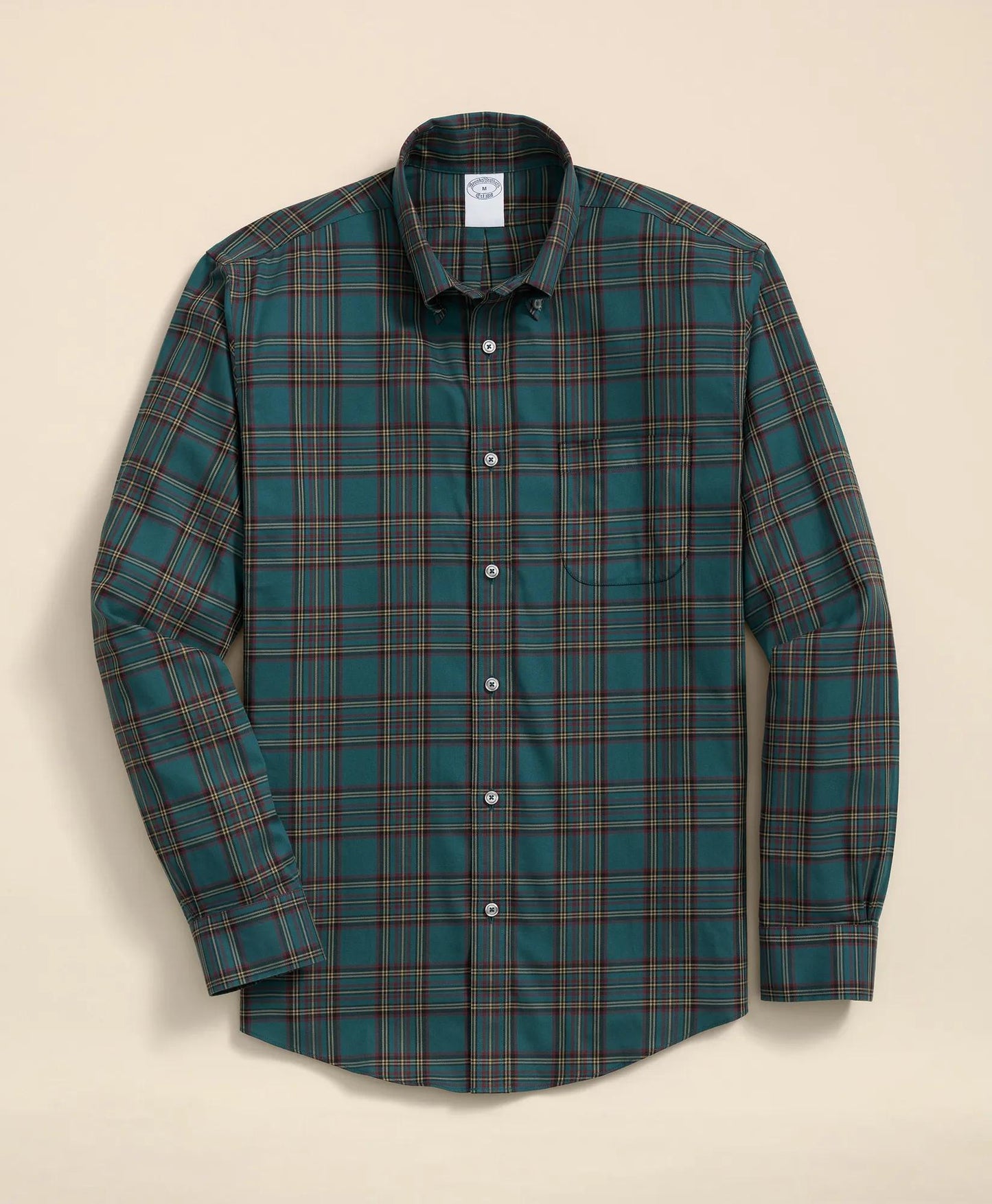Stretch Supima® Cotton Non-Iron Twill Polo Button Down, Plaid Sport Shirt | Brooks Brothers online shop