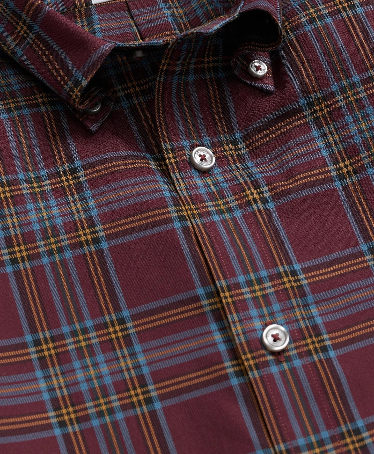 Stretch Supima® Cotton Non-Iron Twill Polo Button Down, Plaid Sport Shirt | Brooks Brothers sale