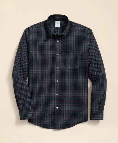 Stretch Supima® Cotton Non-Iron Twill Polo Button Down, Tattersall Sport Shirt | Brooks Brothers sale - US 2554