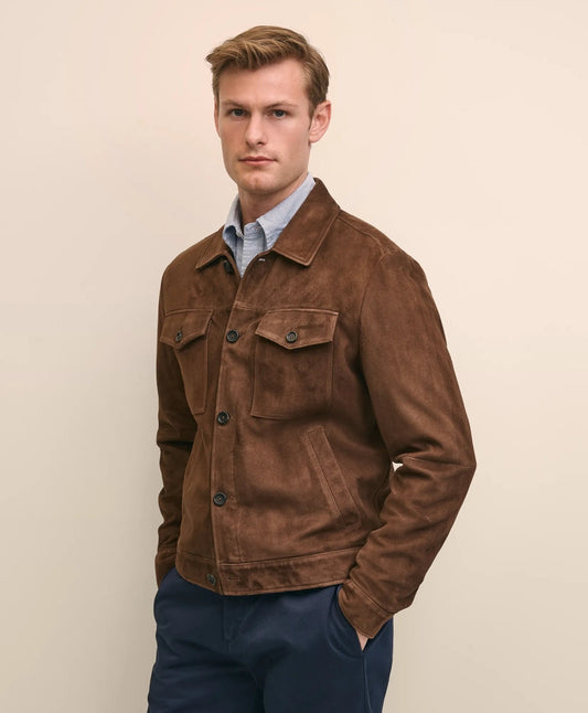Suede Trucker Jacket | Brooks Brothers cheap
