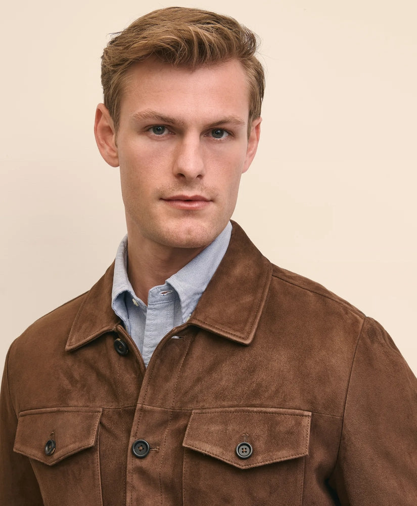 Suede Trucker Jacket | Brooks Brothers cheap