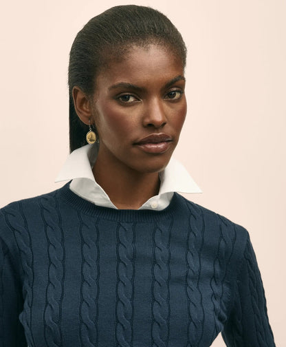 Supima® Cotton Cable Crewneck Sweater | Brooks Brothers online - US 6546