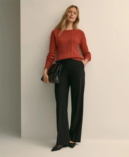 Supima® Cotton Cable Crewneck Sweater | Brooks Brothers discount