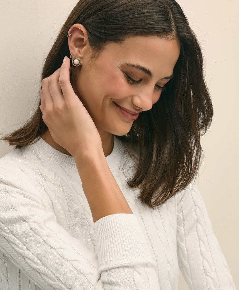 Supima® Cotton Cable Crewneck Sweater | Brooks Brothers online