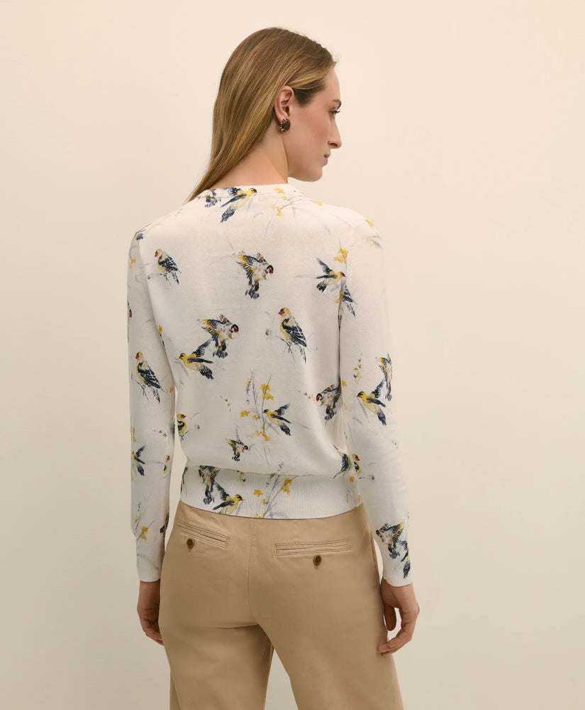 Cotton Cardigan in Bird Print | Brooks Brothers cheap