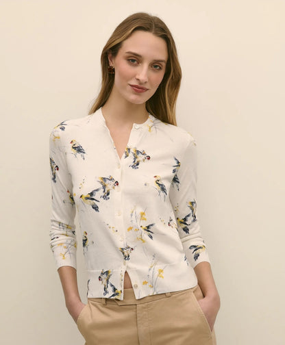 Cotton Cardigan in Bird Print | Brooks Brothers cheap