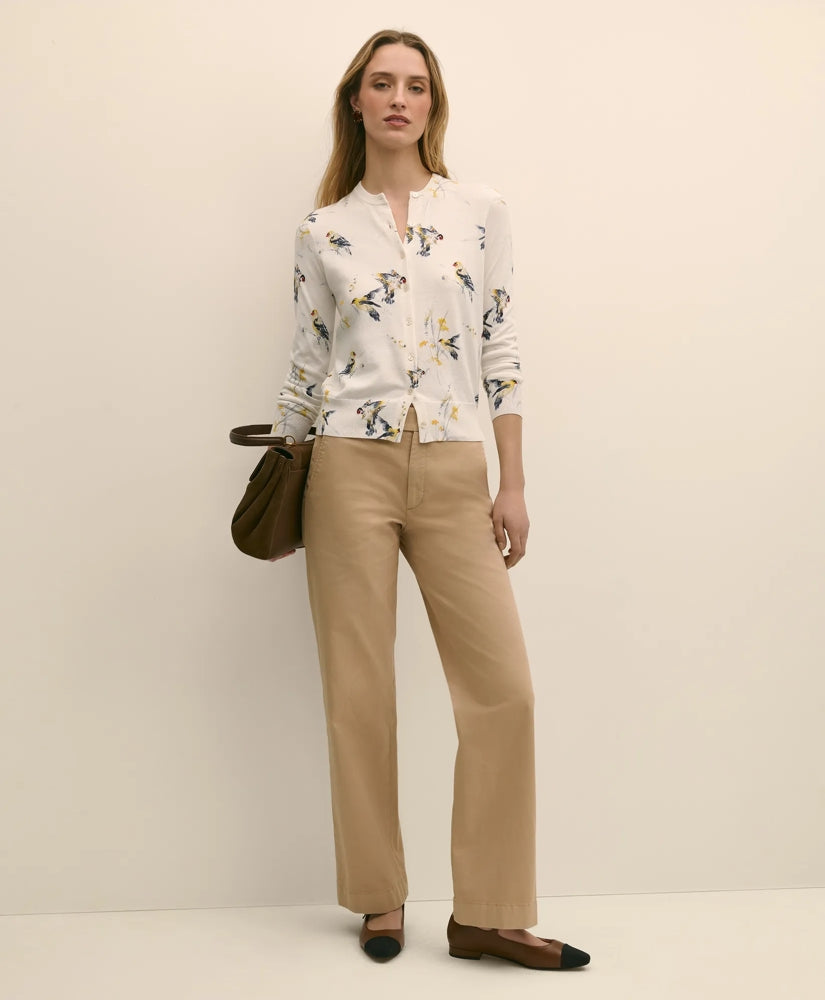 Cotton Cardigan in Bird Print | Brooks Brothers cheap