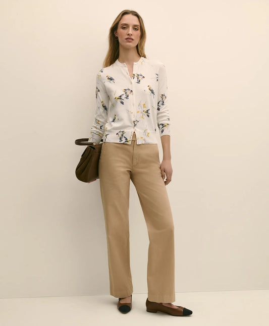 Cotton Cardigan in Bird Print | Brooks Brothers cheap