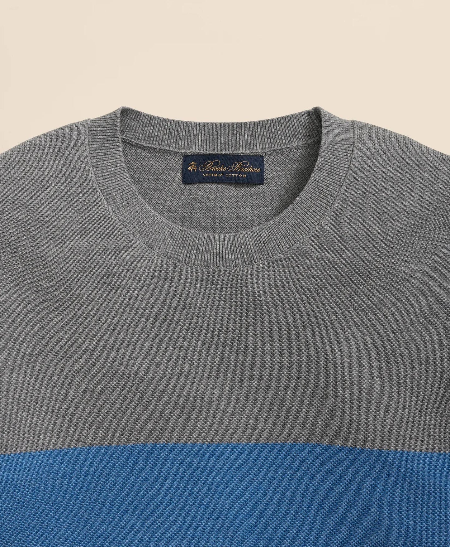 Supima® Cotton Crewneck Chest Stripe Sweater | Brooks Brothers discount