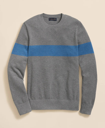 Supima® Cotton Crewneck Chest Stripe Sweater | Brooks Brothers discount