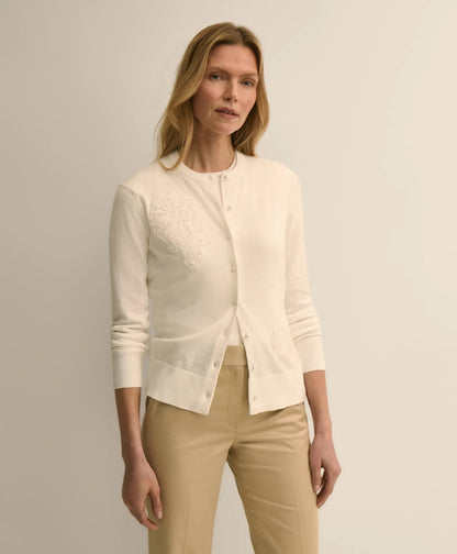 Supima® Cotton Floral Embroidered Cardigan | Brooks Brothers discount
