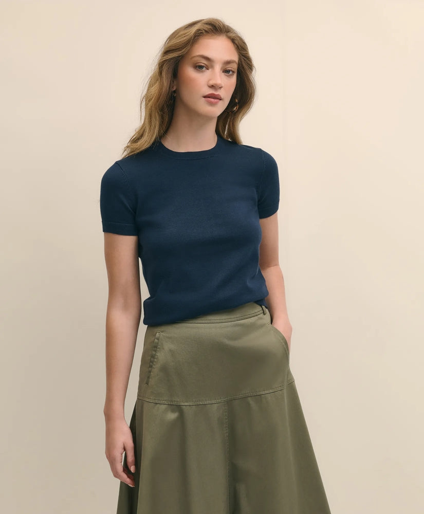 Supima® Cotton Jersey Short-Sleeve Sweater | Brooks Brothers on sale