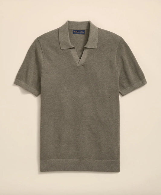 Supima® Cotton Pique Johnny Collar Sweater | Brooks Brothers sale