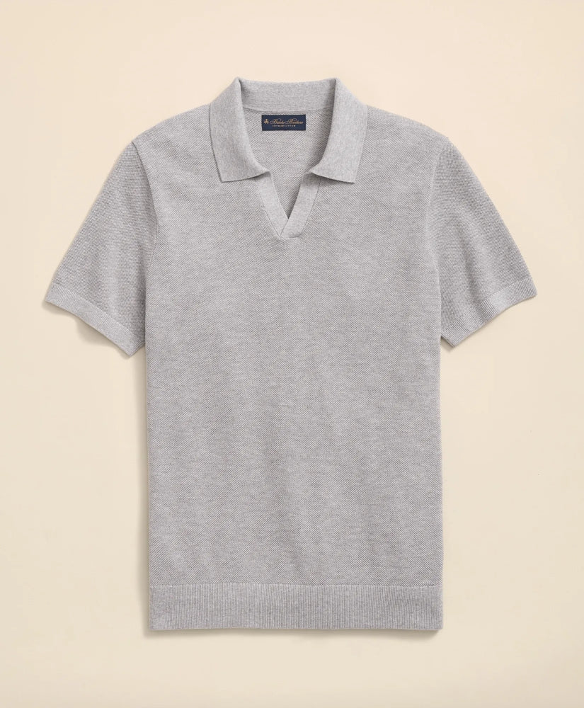 Supima® Cotton Pique Johnny Collar Sweater | Brooks Brothers sale - US 8960