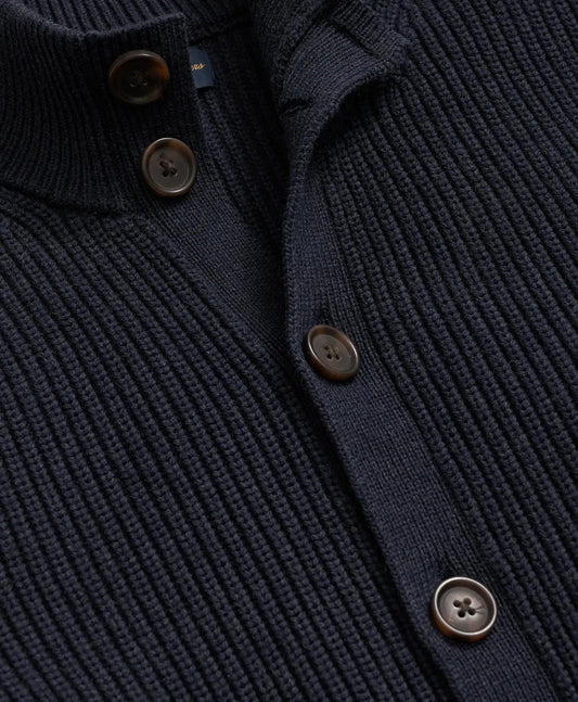 Supima® Cotton Ribbed Mock Neck Cardigan | Brooks Brothers online