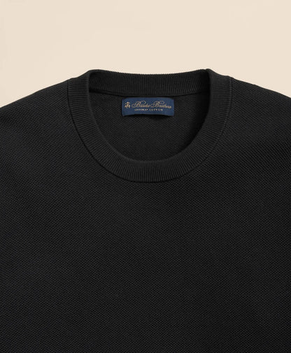 Supima® Cotton Pique Crewneck Sweater | Brooks Brothers on sale