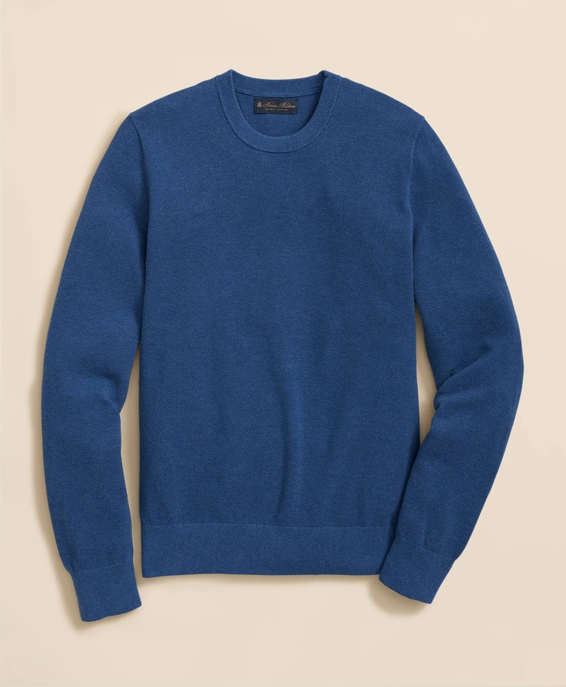 Supima® Cotton Pique Crewneck Sweater | Brooks Brothers on sale - US 1688