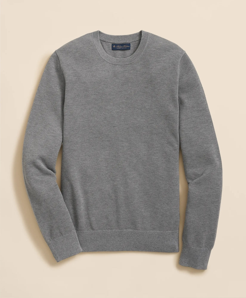Supima® Cotton Pique Crewneck Sweater | Brooks Brothers on sale - US 1688