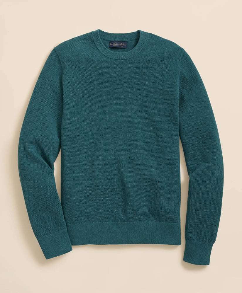 Supima® Cotton Pique Crewneck Sweater | Brooks Brothers on sale - US 1688