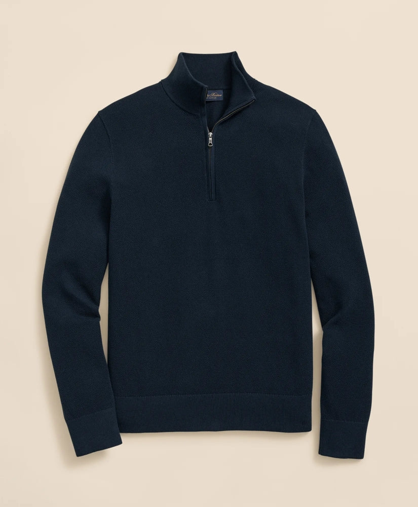 Supima® Cotton Pique Quarter-Zip Sweater | Brooks Brothers cheap