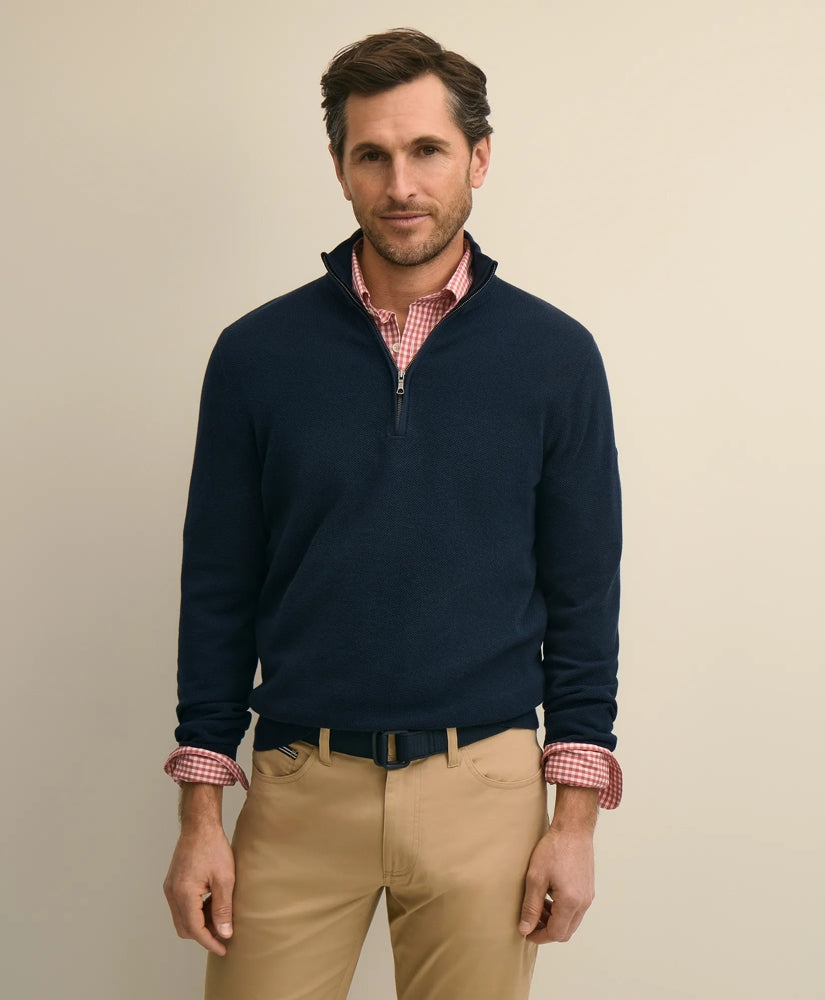 Supima® Cotton Pique Quarter-Zip Sweater | Brooks Brothers cheap