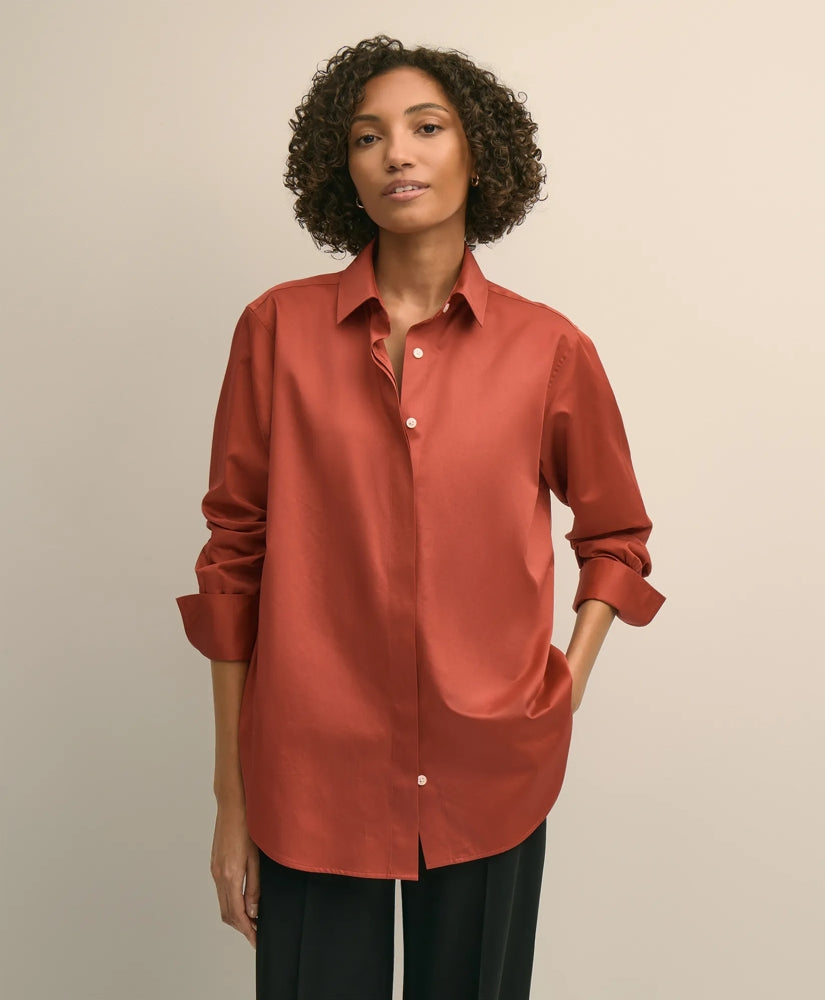 Supima® Cotton Sateen Relaxed Shirt | Brooks Brothers discount